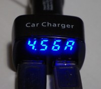 Мощная Автомобильная зарядка 4.5А, Амперметр, вольтметр, термометр на два USB вы. . фото 2