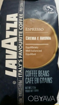 Зерновой кофе lavazza crema e aroma, 80% арабика, 20% робуста, степень обжарки в. . фото 1
