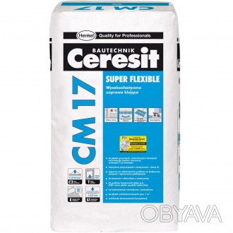 Клеевой состав Ceresit CM-17 представляет собой сухую строительную смесь на осно. . фото 1