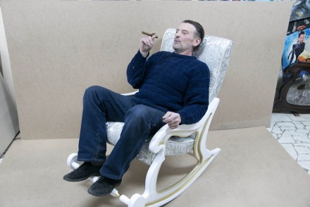 Кресло качалка"Оскар" изготовлено (основной видимый каркас) МДФ, перемычки и вну. . фото 4