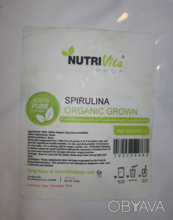 Спирулина* в порошке от NutriVita (США) - это высококачественная порошковая орга. . фото 1