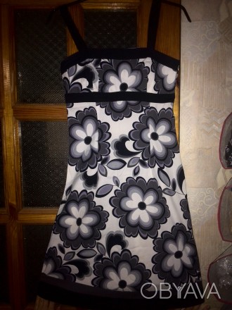 Новое платье с акварельными цветами из плотного хлопка( можно одеть без нижнего . . фото 1