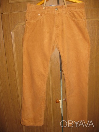 Горчичные мужские вельветовые джинсы фирма Esprit размер 34 на 52-54 полуобхват . . фото 1