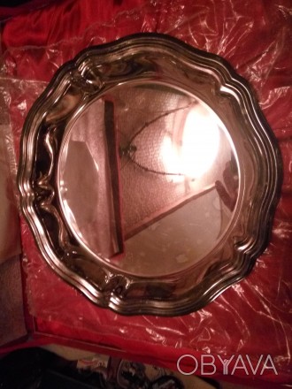 Посеребренный поднос(тарелка) алжирской фирмы В.С.Р.,размер сверху 21,5 см,дно 1. . фото 1
