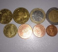 Два набора обиходных монет от 1 евроцента до 2 евро.Цена за два набора.. . фото 2