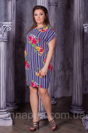 НОВИНКА Платье- батал (1018) Ткань: супер-софт Размеры: 50,52,54,56 Цвета: в асс. . фото 2