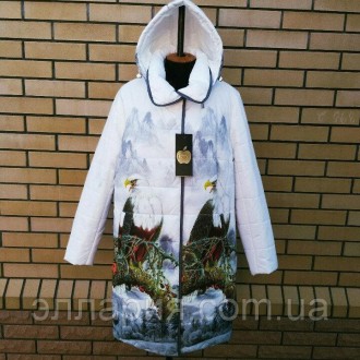 Модная куртка женская код Ник-орлы Цвета в ассортименте белый, графит Размерный . . фото 3