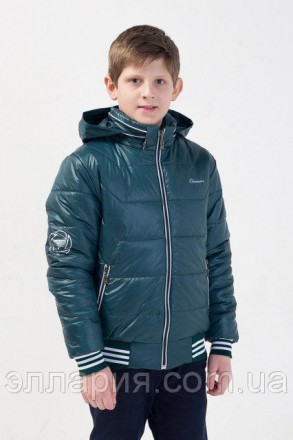 Модная куртка бомбер для мальчика код Континент, Цвета в ассортименте бирюза,хак. . фото 2