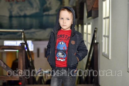 Куртка детская для мальчика прямого силуэта с втачным рукавом, длиной ниже линии. . фото 7