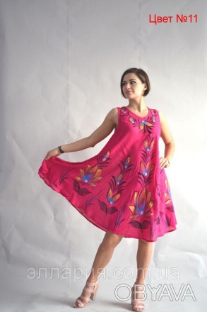 Яркое летнее платье свободного кроя код Индия 07, цвет №11 Цвета в ассортименте . . фото 1