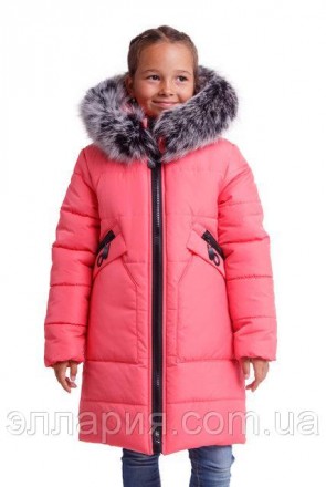 Теплая зимняя куртка парка для девочки Код Элиза (Ю), Цвета в наличии - красный,. . фото 2