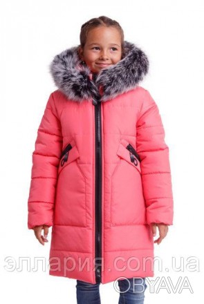 Теплая зимняя куртка парка для девочки Код Элиза (Ю), Цвета в наличии - красный,. . фото 1