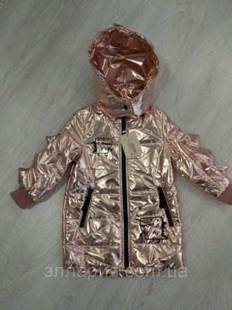Блестящая курточка удлиненная для девочки
Код ДракошаЛЕК) серебро
Стильное и ярк. . фото 2