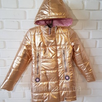 Модная курточка для девочки Код Сингапур №19,стальная золото мята пудра волна Тк. . фото 7