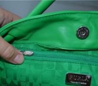 Furla Carmen Arriccio Green Leather Ruched Tote Handbag
Retail $498

Потрясаю. . фото 11