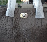 FURLA 'New Appaloosa' Shopper Tote COFFEE Ostrich Embossed Leather
retail : $42. . фото 4