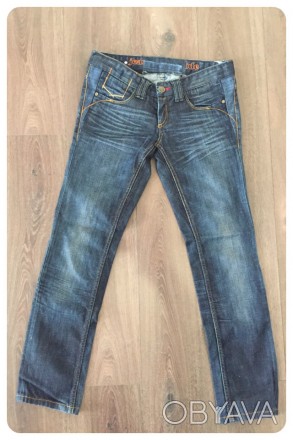Джинсы синего цвета фирмы Jeans Code. 100% cotton. Средняя посадка, можно носить. . фото 1