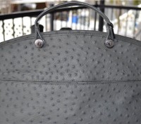 FURLA Birch Gray ostrich-embossed Leather Piper Tote/Crossbody Bag

retail : $. . фото 8