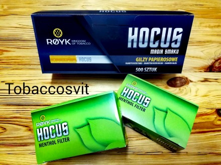 Сигаретные гильзы HOCUS Menthol — 100 шт.подходят для всех видов машинок и станк. . фото 5