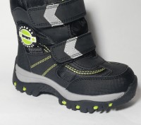 Термоботинки, зимние сапоги ботинки на мальчика черно-зеленые, ТМ "Том.М", разме. . фото 2