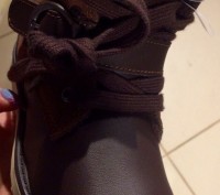 Продам зимние детские коричневые ботинки на мальчика, на шнурках, 27-30р, внутри. . фото 4
