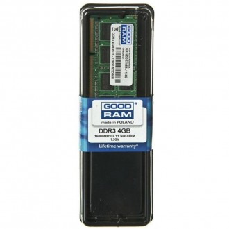 Модуль памяти для ноутбука SoDIMM DDR3L 4GB 1600 MHz GOODRAM (GR1600S3V64L11S/4G. . фото 3