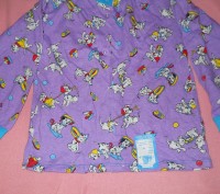 Дитяча піжама голубого кольору з зображенням ананасів та квітів, на пувичках. 10. . фото 6
