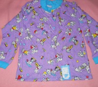 Дитяча піжама голубого кольору з зображенням ананасів та квітів, на пувичках. 10. . фото 5