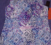 Блуза новая свободного кроя, слегка приталенная. Состав 100% полиэстер. Цвет син. . фото 8