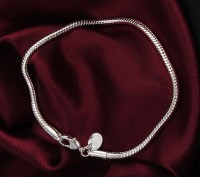 Серебряный женский браслет "Змейка",материал:стерлинговое серебро 925.Длина 19 с. . фото 3