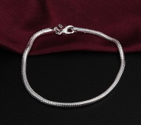 Серебряный женский браслет "Змейка",материал:стерлинговое серебро 925.Длина 19 с. . фото 4