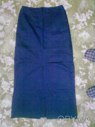 Юбка женская, джинсовая, размер 46, тёмно синего цвета. Объём в поясе 76 см, дли. . фото 1