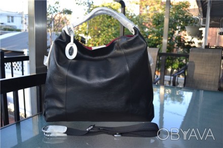 Furla black leather side zipper 'Elizabeth' convertible hobo bag retail : $498
. . фото 1
