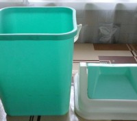 ведро пластмассовое для мусора с крышкой,цвет салатовый. . фото 2