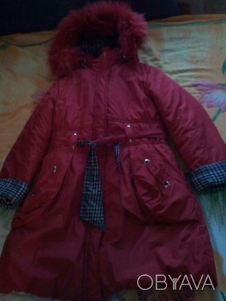 Продам зимнее пальто для девочки размер 38, в идеальном состоянии, очень теплое . . фото 1