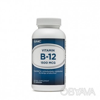 
	GNC Vitamin B12 1500 90 капс.
Витамин В12 необходим для кроветворения, функцио. . фото 1