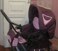 коляска после двух девочек, бордо с розовыми вставками. в комплекте сумка для ре. . фото 4