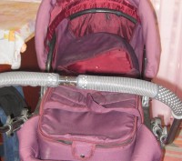 коляска после двух девочек, бордо с розовыми вставками. в комплекте сумка для ре. . фото 8