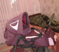 коляска после двух девочек, бордо с розовыми вставками. в комплекте сумка для ре. . фото 12