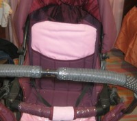 коляска после двух девочек, бордо с розовыми вставками. в комплекте сумка для ре. . фото 5