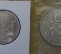 Монеты зарубежные(серебро) Бермуды (б/у, 1964 год, отл. сост. 22,62 грамм, проба. . фото 2