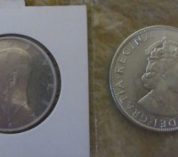 Монеты зарубежные(серебро) Бермуды (б/у, 1964 год, отл. сост. 22,62 грамм, проба. . фото 3