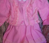 платье розового цвета+ жакет, в отличном состоянии,на девочку 3-6 лет.длина плат. . фото 2