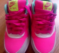 Кроссовки женские Nike Air Max 1 (Hot Pink | Menta | Pure Platinum). Материал кр. . фото 3