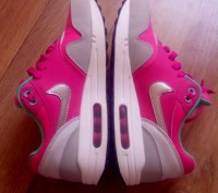 Кроссовки женские Nike Air Max 1 (Hot Pink | Menta | Pure Platinum). Материал кр. . фото 4
