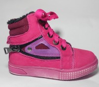 Ботинки зимние на девочку розовые, нубук, А1202-9, ТМ "Jong-Golf", размеры: 22, . . фото 3