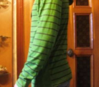 Поло FUSAI с длинным рукавом и капюшоном, которое затягивается на шнурок, зелено. . фото 4