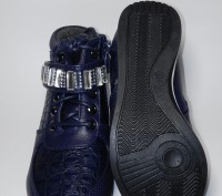 Ботинки, слипоны синие на девочку, Н2215-2, ТМ "Леопард", размеры: 27, 28, 29, 3. . фото 7