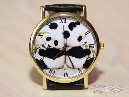 Наручные часы с пандами , женские часы, мужские часы, подарок , Свадебная часы, . . фото 1
