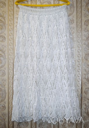 Продаю белую кружевную юбку, авторская, hand made, уникальна. 
Связана на заказ. . фото 1